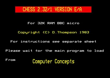 Chess v2.32 (1983)(Computer Concepts)[h TSTH] screen shot title